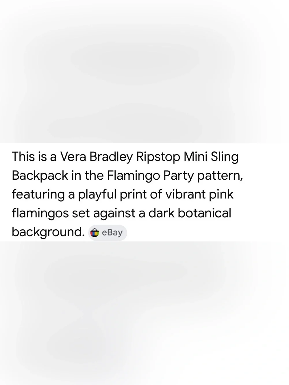 NWOT Vera Bradley Flamingo Party Mini Sling Backpack in Ripstop